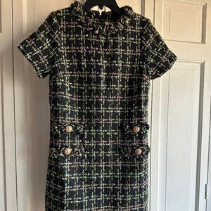NWT $268 Tuckernuck Jackie Holly Tinsel Tweed Short Sleeve Dress Size XXS